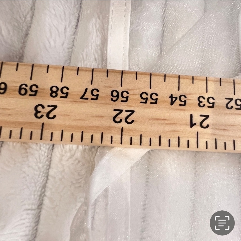 #A015  RomanticStyle EveningGlam  Nancy  White  Organza  Pearl  Ruffle Top NWT M - Picture 7 of 11